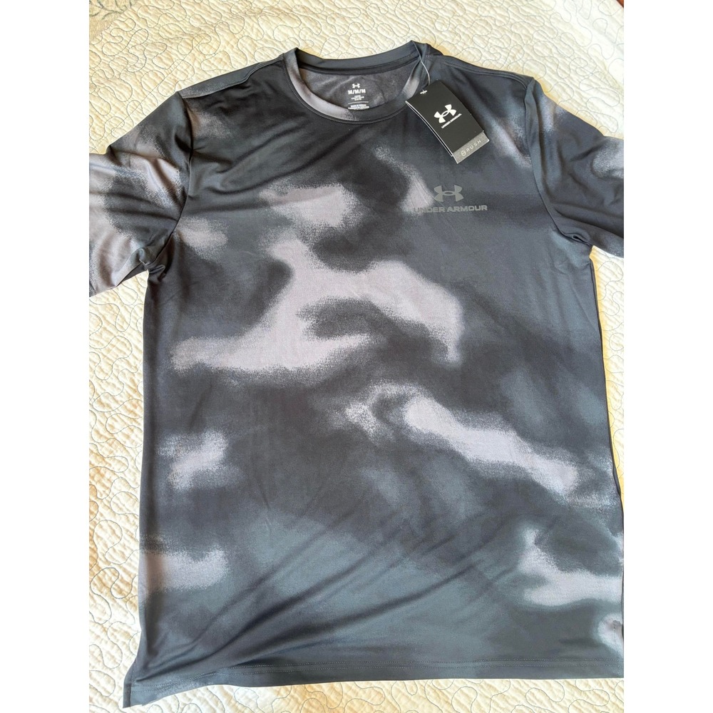 Under‎ Armour Vanish Energy Printed SS Mens Medium Black Grey T-Shirt